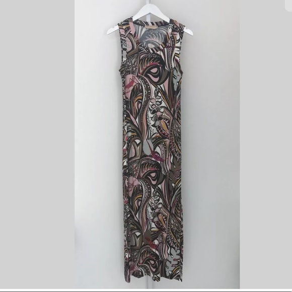 EMILIO PUCCI GRASSHOPPER PRINT MAXI DRESS US 6 / IT 40 NWTS! - Picture 5 of 12